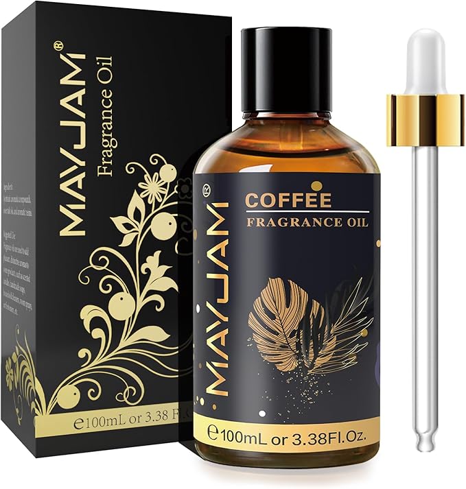 MAYJAM 100ML/3.38FL.OZ Coffee Fragrance Oils with Glass Dropper, Essential Oils for Diffusers for Home, Long Lasting Scented Oils for Diffusers Soap Candle Making - Bloomnest