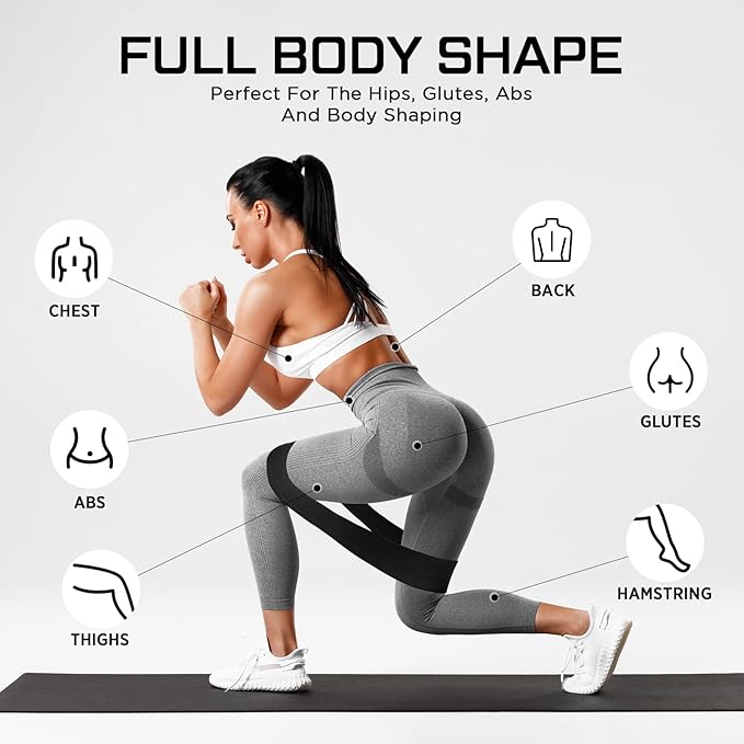 24 Pcs Fabric Resistance Bands for Working Out Strength Exercise Bands for Women Men Resistance Loop for Legs and Butt, Yoga, Pilates, Rehab, Fitness and Home - Bloomnest
