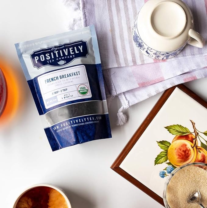 Organic Positively Tea Company, French Breakfast Black Tea, Loose Leaf, 4 Ounce - Bloomnest