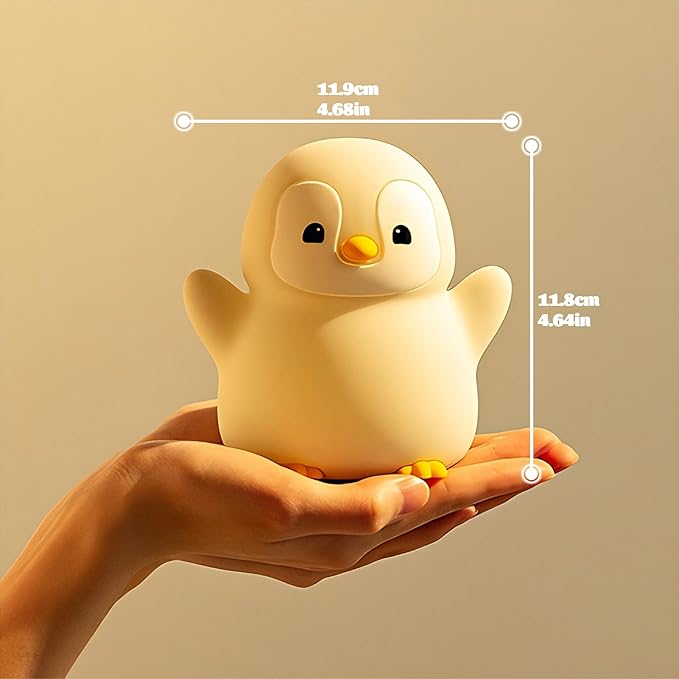 Penguin Nursery Night Light,LED Squishy Silicone Lamp,2 Levels Dimmable Bedroom Nightlight for Kids,Touch Light,Dorm Decor lamp,Baby Boys Girls Gifts (Standing Penguin) - Bloomnest