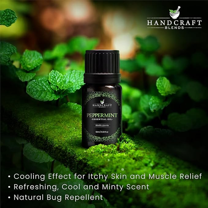 Handcraft Blends Peppermint Essential Oil – 0.33 Fl Oz – 100% Pure and Natural – Premium Grade Essential Oil for Diffuser and Aromatherapy, Skin, Massage, Candle and Soap Making Fragrance - Bloomnest