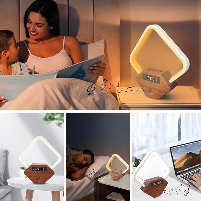 Sunrise Alarm Clock for Bedrooms Heavy Sleepers 15 Sleep Sounds White Noise Machine Baby/Adults 3 Color Table Lamp 10 Ringtones with PD22.5W USB C Fast Charger Birthday Gifts for Women - Bloomnest