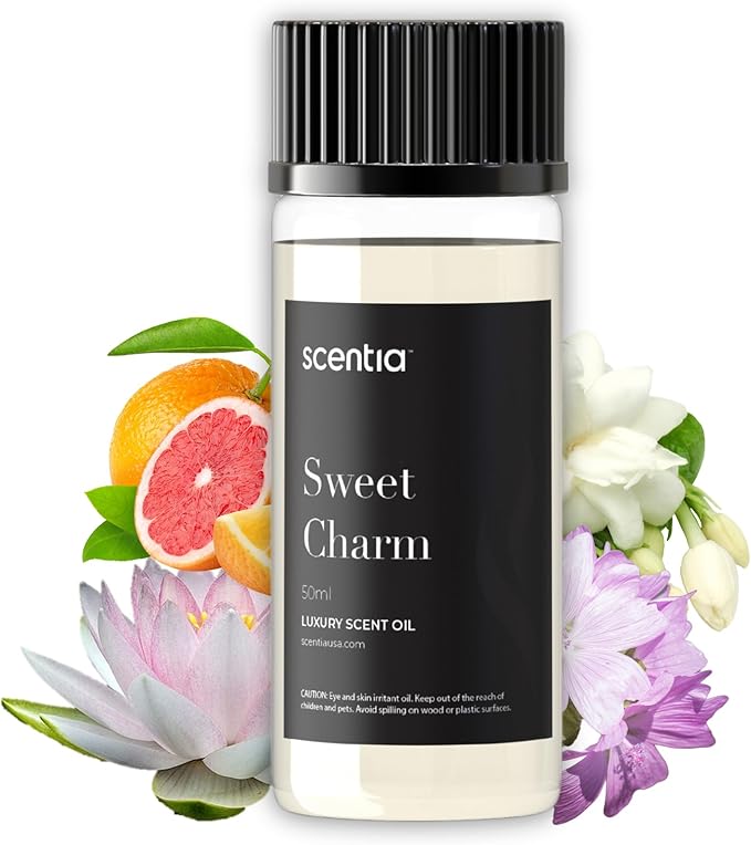 Sweet Charm Diffuser Oil | Romantic Essential Aromatherapy Oil for Love and Date Night | Valentine Collection with Jasmine, Lily & Musk | 50ml | 1.69 Fl Oz, Thanksgiving Gift - Bloomnest