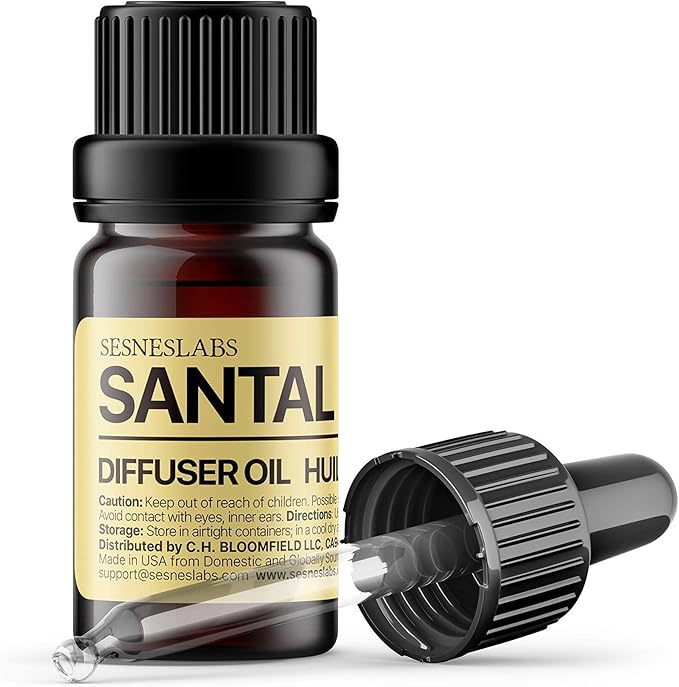 Santal Diffuser Oil, Niche Scent, Amber Coco Vanilla Cedar Sandalwood Musk Essential Oils Blend for Ultrasonic Diffuser Scent Projects(.33 oz/10 ml) - Bloomnest