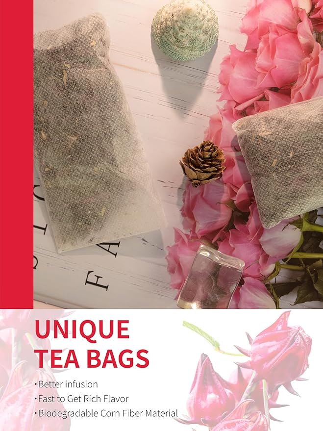 TeeLux Hibiscus Iced Tea, Family Sized Hibiscus Tea Bags, Natural Hibiscus Flowers Herbal Tea, Refreshing Tart Flavor, Caffeine Free, 20 Count - Bloomnest