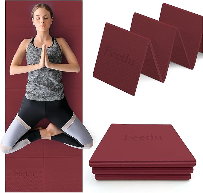 Foldable Yoga Mat, 6mm Thick, Lightweight, Anti-Slip, and Easy to Store – Perfect for Travel, Yoga, Pilates, Home Workouts, and Floor Exercises - Bloomnest