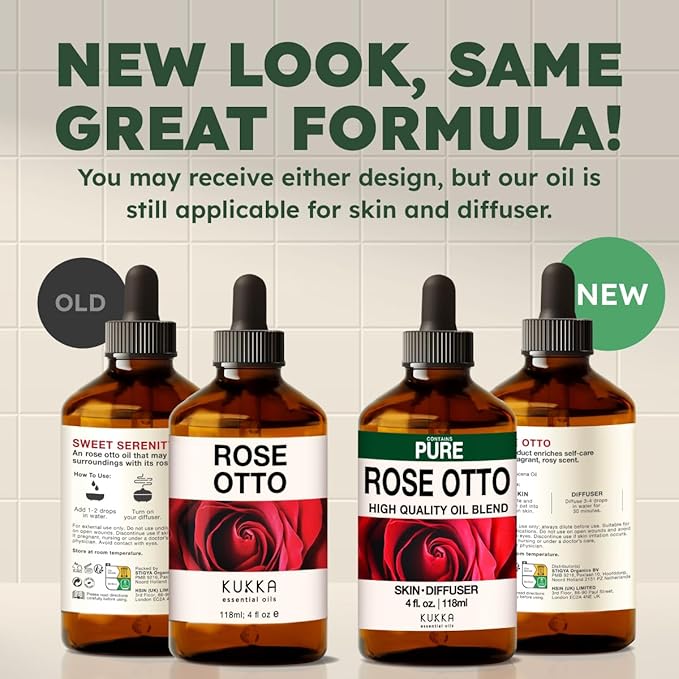 KUKKA Rose Otto Essential Oils - 4 Fl Oz - for Hair, Skin, Diffuser, Aromatherapy & DIY Soap Making Scent - Bloomnest