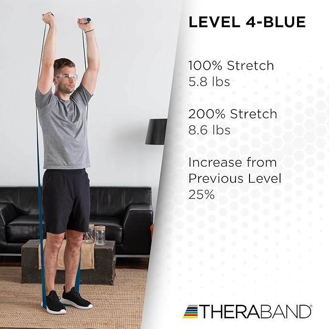 THERABAND Resistance Band 25 Yard Roll, Non-Latex Professional Elastic Stretch Bands for Upper & Lower Body Exercise Workouts, Physical Therapy, Lower Pilates, Flexibility, & Rehab, Dispenser Box - Bloomnest