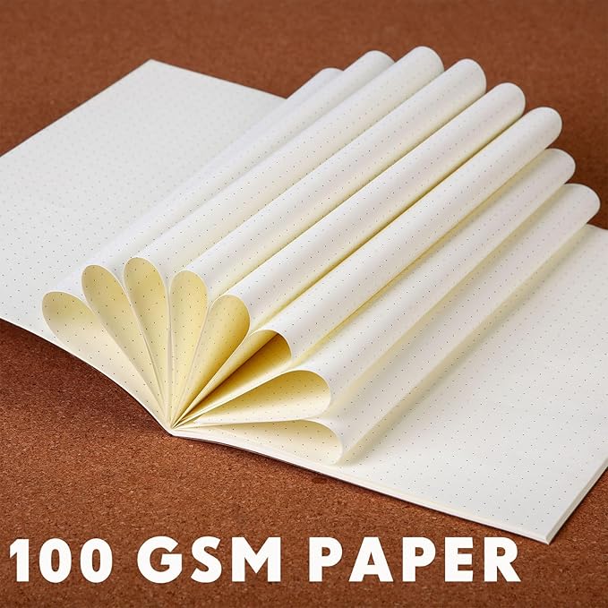 Mimorou 100 Pcs Journals Notebooks Bulk - Kraft Softcover A5 Small Notebooks 5.5 Inch x 8.3 Inch Notepads with 60 Page 30 Sheet for Writing Sketch Travel Office Supplies(Brown,Dot) - Bloomnest