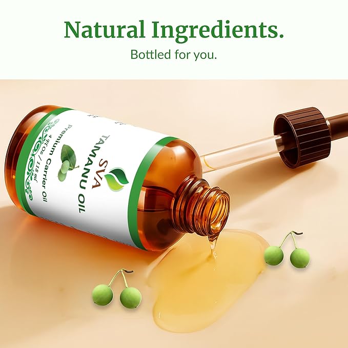 SVA Tamanu Oil - 4 Fl Oz – 100% Natural Cold Pressed Tamanu Oil - for Face, Skin Care, Hair Care, Scalp Massage & Body Massage – Carrier Oil with Dropper - Bloomnest