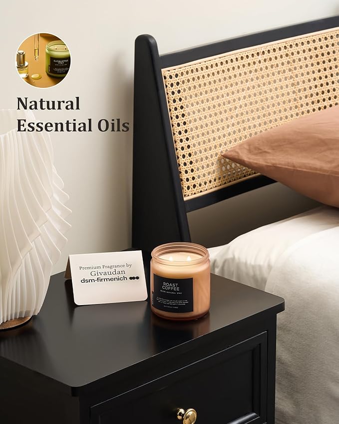 M&SENSE Coffee Candles Scented Strong, 2 Wick 11.6oz 70 Hours Burning Time Organic Natural Soy Wax Candle for Bedroom Kitchen Home Decor, Housewarming Gift for Men and Women - Bloomnest