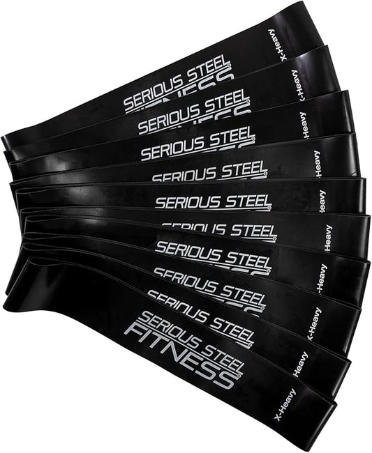 Serious Steel Fitness Mini Resistance Loop Bands | Rehab and Prehab Stretch Bands | 12" Exercise Workout Bands (Sets of 5 Pack and Sets of 10 Pack Trainer Options Available!) - Bloomnest