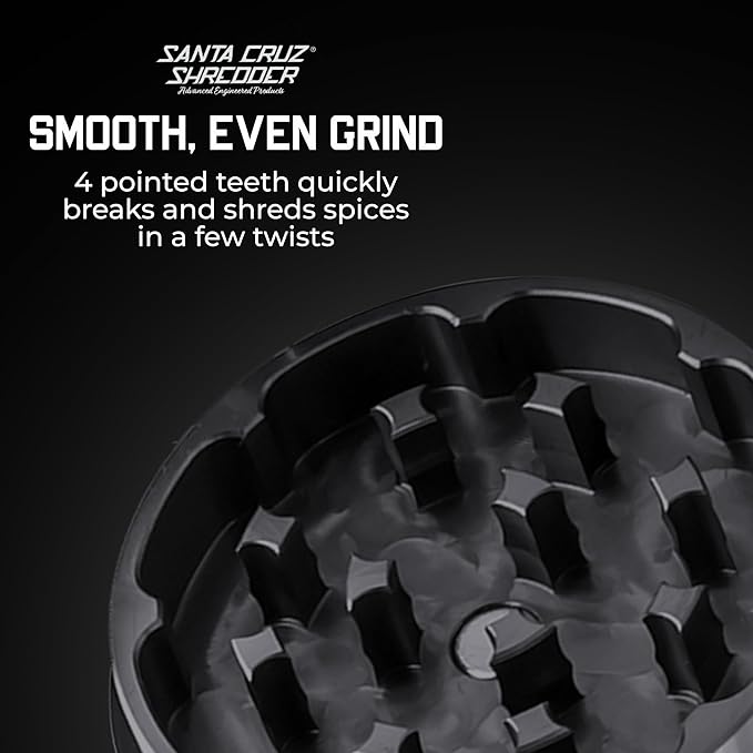 Santa Cruz Shredder Metal Spice Grinder Made in USA (Small (1.7 Inch), Black) - Bloomnest