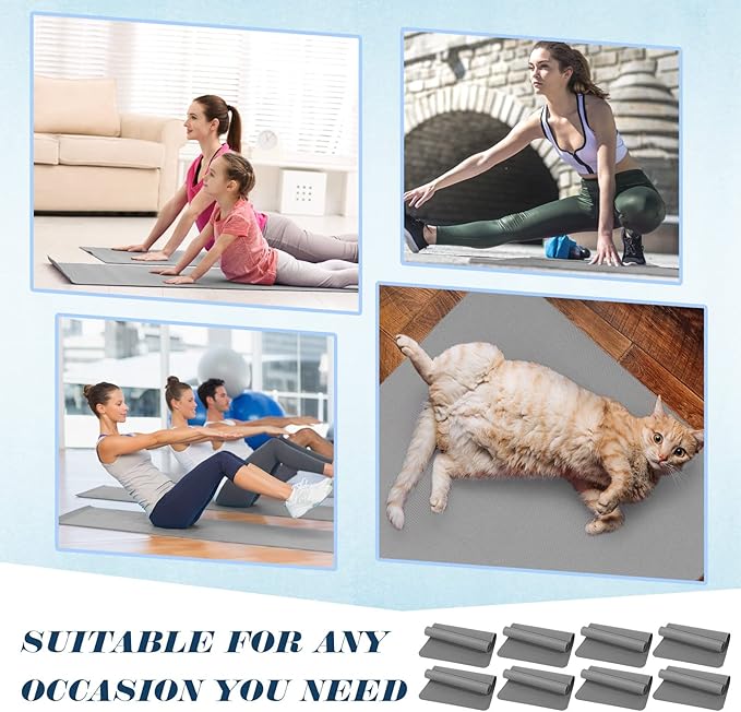 10 Pack Yoga Mats Bulk, 68'' x 24'' x 4mm Thick Yoga Mats for Kids and Adult Gym Mats Bundle Latex Free Exercise Mats with Non Slip Texture for Outdoor Yoga, Pilates or Workout - Bloomnest