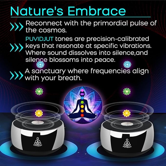 Sound Frequency Instruments, Meditation Tone TWS Machine- Solfeggio Bath Device for Yoga, Mindfulness, Singing Therapy System of Chakra Relaxation and Stress 5 Tones, 3 Timer Modes PUVIDJUTMEDITATIONMACHINE