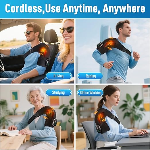 Heating Pad for Shoulder, Eligible Heated Shoulder Wrap with Massage for Men & Women,Heated Shoulder Brace with Vibration for Rotator Cuff Relief - Bloomnest