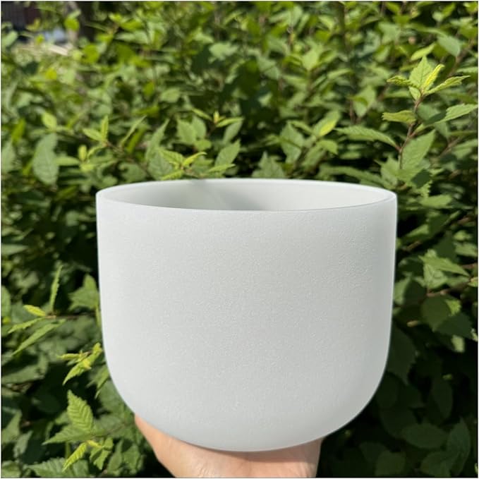 417hz Solfeggio Frequency Zeal Chakra Frosted Quartz Crystal Singing Bowl 8 Inch G# Note For Meditation Sound Bath,Rubber Mallet And Oring Included - Bloomnest