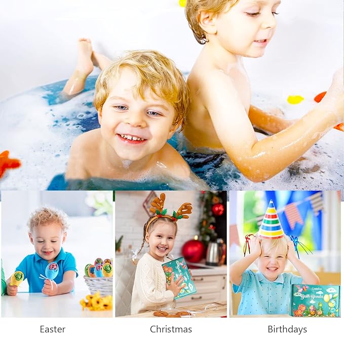 Bath Bombs for Kids - XL Dino Eggs Bath Bomb with Surprise Toys Inside, Kids Bath Bomb Gift Set, Natural Bubble Bath, Dinosaur Bathbombs Birthday Gift for Boys Girls, Christmas Gift, Thanksgiving Day - Bloomnest