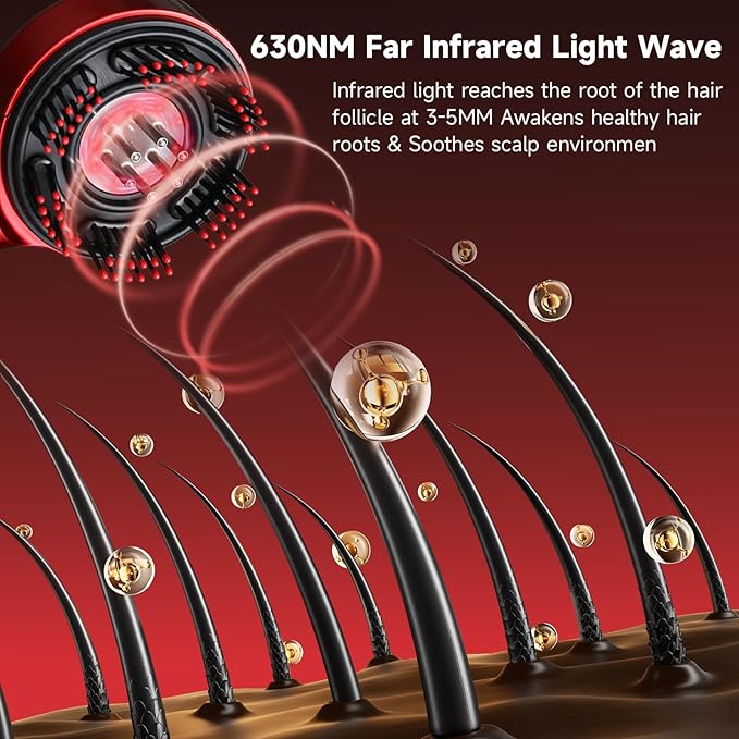 Trvtve 3-in-1 Electric Scalp Massage Comb, Hair Oil Applicator, Five-Level Head Scratching, Soothing and Relaxing to Prevent Hair Loss, Portable Home Massage Comb for Men and Women, Ipx7 Waterproof TRVTVE