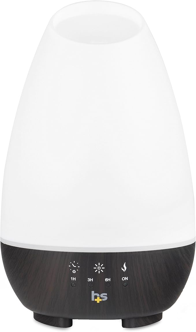 HealthSmart 500ML Essential Oil Diffuser for Large Rooms, Cool Mist Humidifier and Aromatherapy Diffuser, Adjustable Timer, Mist Mode and 7 LED Light Colors, White (Pack of 1) - Bloomnest