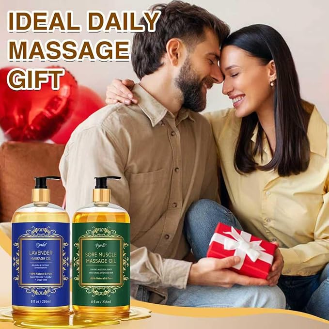 2 Pack Body Massage Oil for Massage Therapy, Sore Muscle Arnica Oil & Lavender Massage Oil for Pain Relief, Massage Relaxing Oil for Calming, Soothes Joints & Muscle, Spa Gift for Him Her - Bloomnest