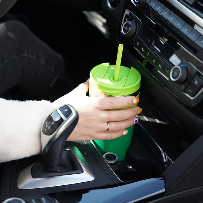 BJPKPK 30oz Stainless Steel Insulated Tumbler With lid And Straw Travel Coffee Thermal Tumblers Cup For Women And Men,Modern Blue - Bloomnest