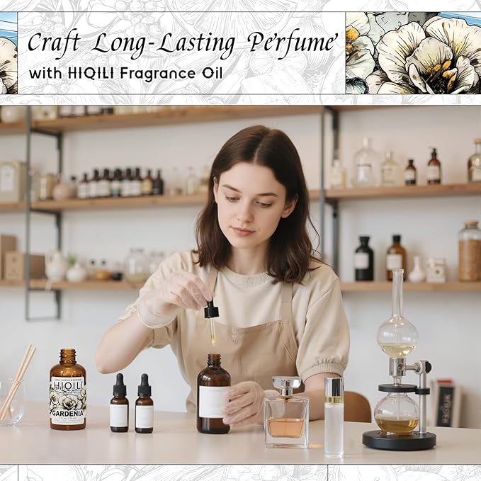 HIQILI Gardenia Fragrance Oil for DIY Candle, Soap & Perfume Making, Add to Essential Oil Diffuser, Body Wash, Long-Lasting - 1 Fl Oz - Bloomnest