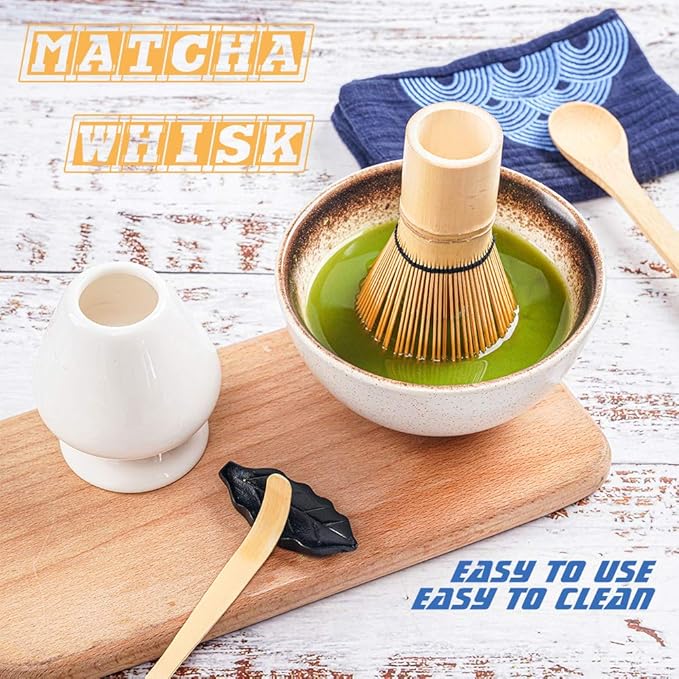 Bamboo Matcha Whisk and Bowl Set - Authentic Matcha Kit for Traditional Tea, 9 Pcs - Bloomnest