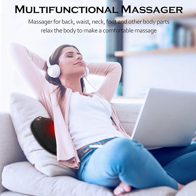 Papillon Back Massager,Shiatsu Neck Massager for Pain Relief,Electric Shoulder Foot Massage Pillow with Heat,Gifts for Mothers Day,Christmas Gifts for Women/Men,Deep Tissue Kneading for Waist,Legs - Bloomnest
