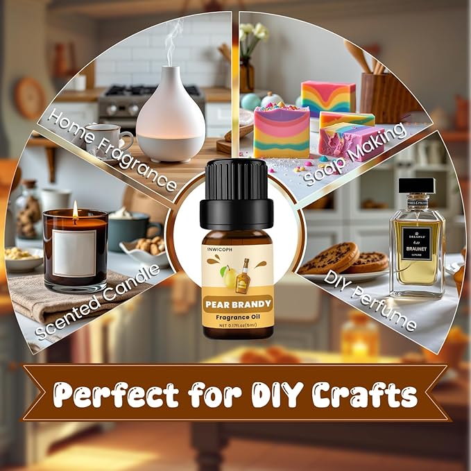 Bakery Essential Oils Set (10 × 5ml), INWICOPH Fragrance Oil for Soap & Candle Making - Pumpkin Pie, Golden Waffle, Hazelnut, Eggnog Cake Aromatherapy Scented Oils - Bloomnest