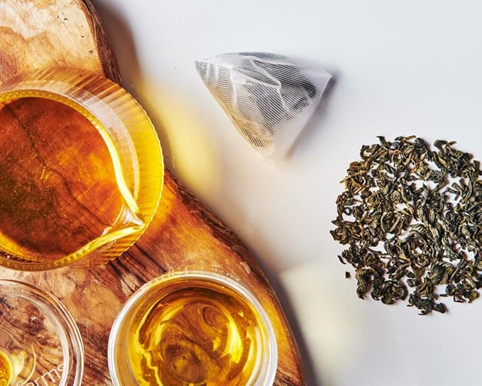 Grace Farms Organic JASMINE Green Tea (100 Enveloped Pyramid Sachets w/String & Tag) | Fragrant and Sweet | Fairtrade and Kosher Certified | Best Green Tea | Gives Back 100% of Profits - Bloomnest