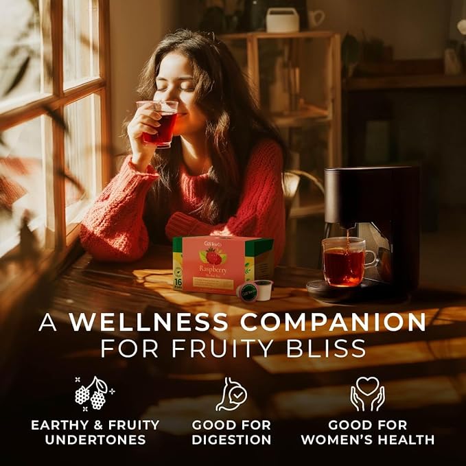 Gya Tea Co Raspberry Herbal Tea Pod (16 Count)- Decaf Wellness Tea for Body Comfort & Relaxing - Bloomnest