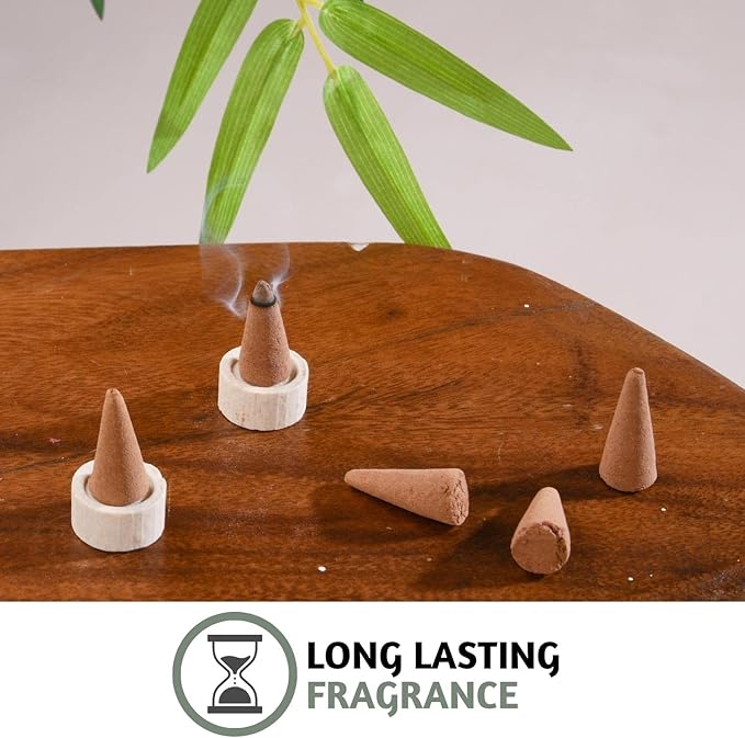 Folkulture Incense Cones Scented | Set of 6 (120 Cones) with Incense Cones Holder | Lavender Incense, Palo Santo, Sandalwood Inscents for Gifts for Her | Incense Cone Variety Pack