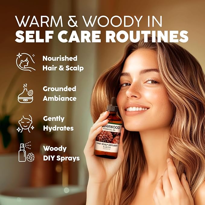 KUKKA Cedarwood Essential Oils - 4 Fl Oz - for Hair, Skin, Diffuser, Aromatherapy & DIY Soap Making Scent - Bloomnest
