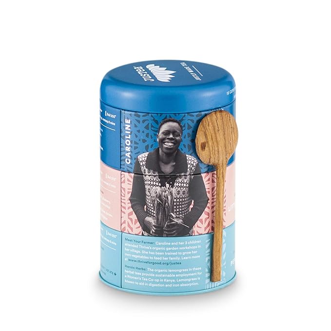 JusTea Herbal Tea Trio | Stacking Tins Variety Pack with Hand Carved Tea Spoon | Loose Leaf | Caffeine Free | Award-Winning | Fair Trade | Non-GMO - Bloomnest