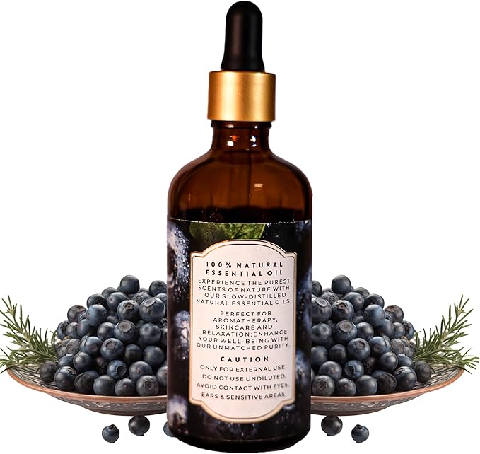 Luxurious Juniper Berry Essential Oil by Enhanced Essentials| Slow Distilled & Pure| for Home,Diffusers,Skin & Hair Care,Aromatherapy,Bath,Perfume,Soap & Candle Making|with Glass Dropper|100 ml Bloomnest