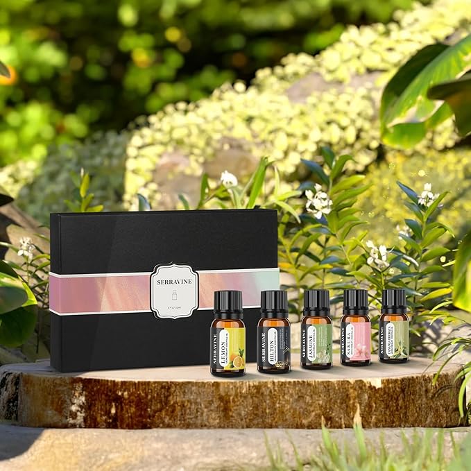 Perfect for Diffusers – 12 Natural Essential Oils Set with Gift Box & Bag | Lavender, Vanilla, Rose, Peppermint & More | Ideal for Aromatherapy, Relaxation & Home Use - Bloomnest
