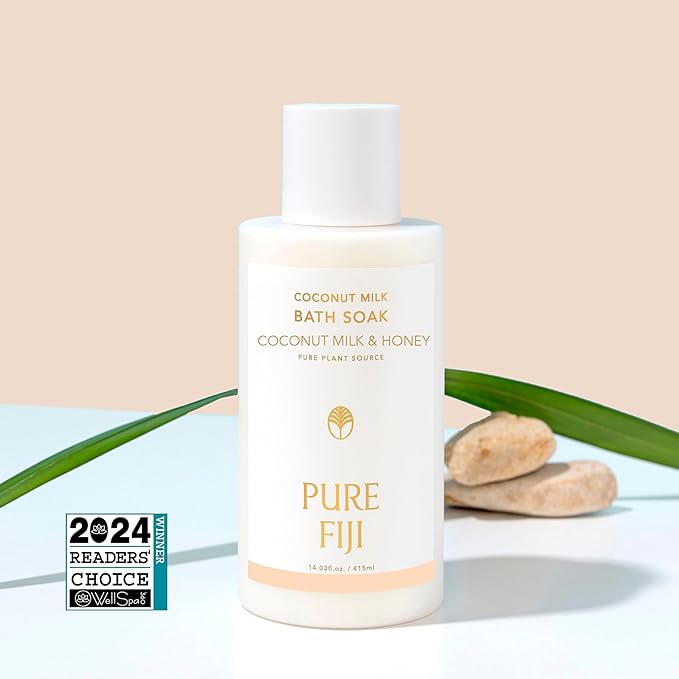 Pure Fiji Coconut Milk Bath Soak, Mango (14oz/415ml) - Bloomnest