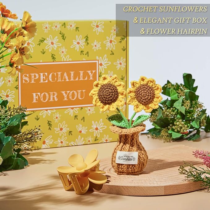 Birthday Gifts for Women, Christmas Self Care Get Well Gifts Baskets for Women, Sending Sunshine Sunflower Care Package, Thinking of You Thank You Inspirational Gift for Friend, Mom, Sister, Wife - Bloomnest