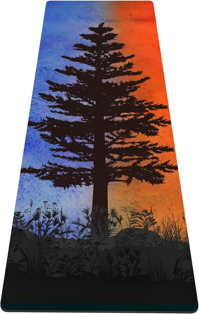 nuveti Yoga Mat Print Extra Thick TPE Non Slip Fitness Exercise Mat with Carrying Bag,72"x24" Extra Thick 6MM Exercise & Workout Mat for Yoga, Pilates Fitness and Floor Exercises - Bloomnest