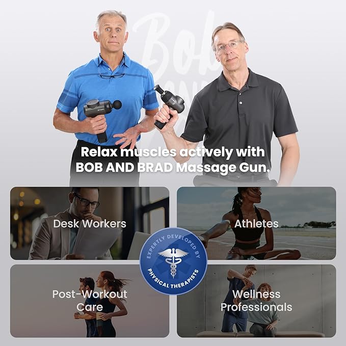BOB AND BRAD C2 Massage Gun, Deep Tissue Percussion Massager Gun, Muscle Massager with 5 Speeds and 5 Heads, Electric Back Massagers for Professional Athletes Home Gym - Bloomnest