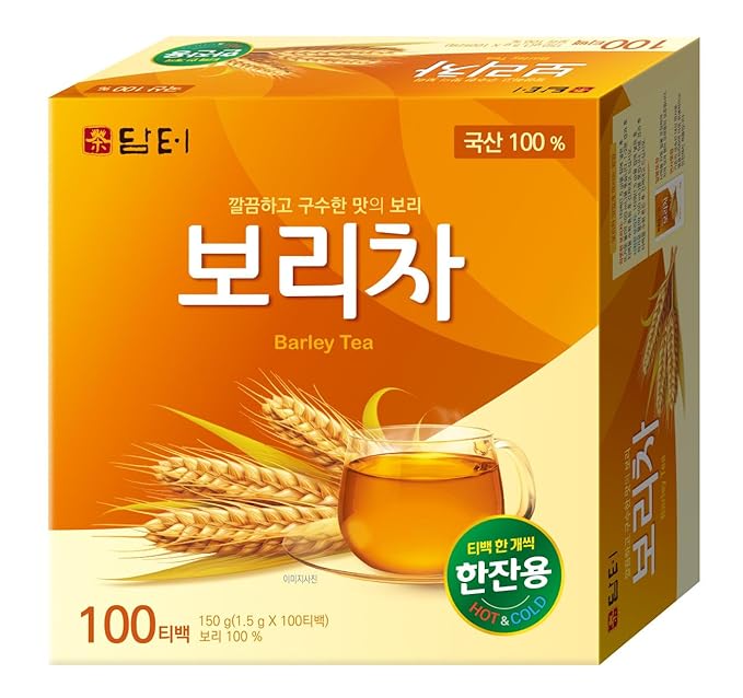 Damtuh Korean Barley Tea – Roasted Boricha Mugicha, Nutty Herbal Tea, Caffeine-Free, 100 Tea Bags (1.5g each) - Bloomnest