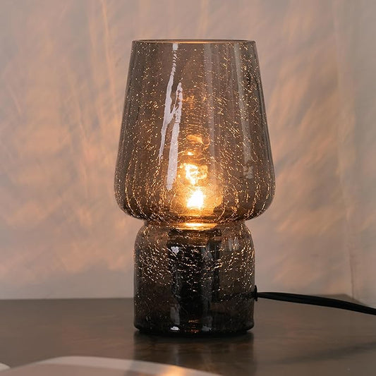 Mushroom Lamp,Mother's Day Gifts,Small Table Lamp,Cute Nightstand Kitchen Mini Lamp,Glass Table Lamp,Suitable for Bedrooms, Kitchens, Living Rooms, Bedside, Girl Gifts(Black) - Bloomnest