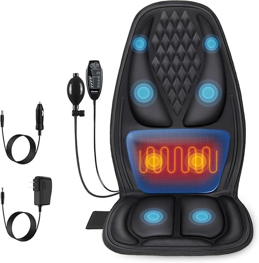 Back Massager for Chair with 8 Motors, Massage Chair Pad, Seat Massager with Lumbar Support,Heating Pad for Home/Office/Wife/Husband/Christmas - Bloomnest