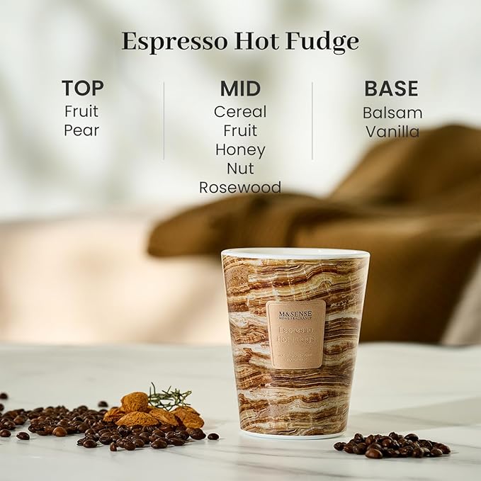 M&SENSE EspressHotFudge Scented Candles for Home, Lead-Free Wick Highly Scented Jar Candles, 14.1 Oz 80 Hours Lasting Burning Candles Gifts for Women, Relaxing Aromatherapy Candle for Stress Relief - Bloomnest