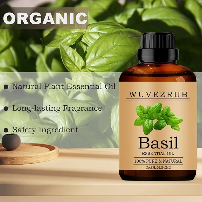 Basil Essential Oil, 240ML Pure and Natural for Aromatherapy Diffuser - 8 Fl Oz - Bloomnest