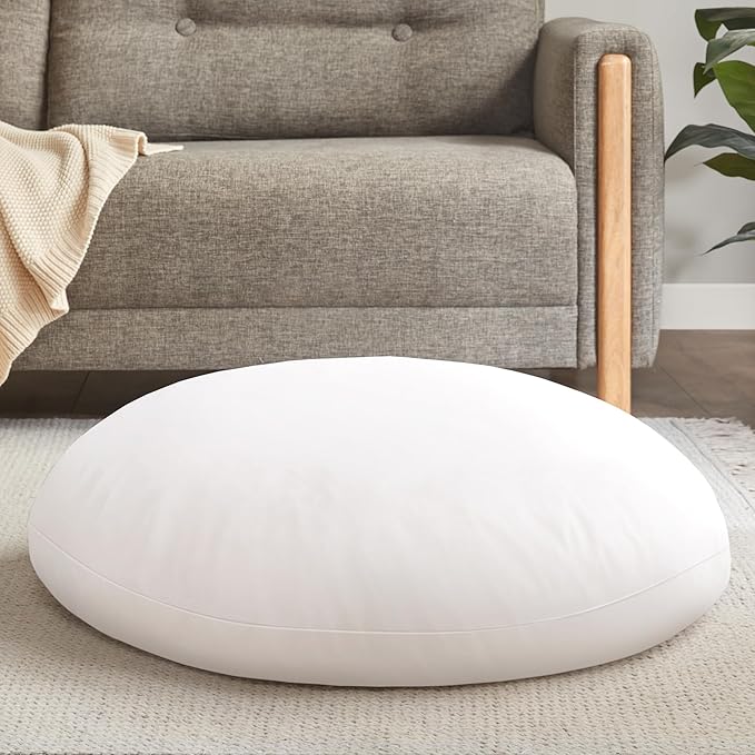 Codi Round Floor Pillow Insert, Large Thick Meditation Cushion, 32 Inch Circular Seating Cushions, Memory Foam Added, Advanced - Bloomnest