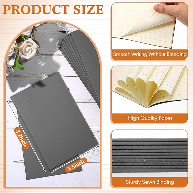 Mimorou 100 Pcs Journals Notebooks Bulk - Kraft Softcover A5 Small Notebooks 5.5 Inch x 8.3 Inch Notepads with 60 Page 30 Sheet for Writing Sketch Travel Office Supplies(Grey,Lined) - Bloomnest