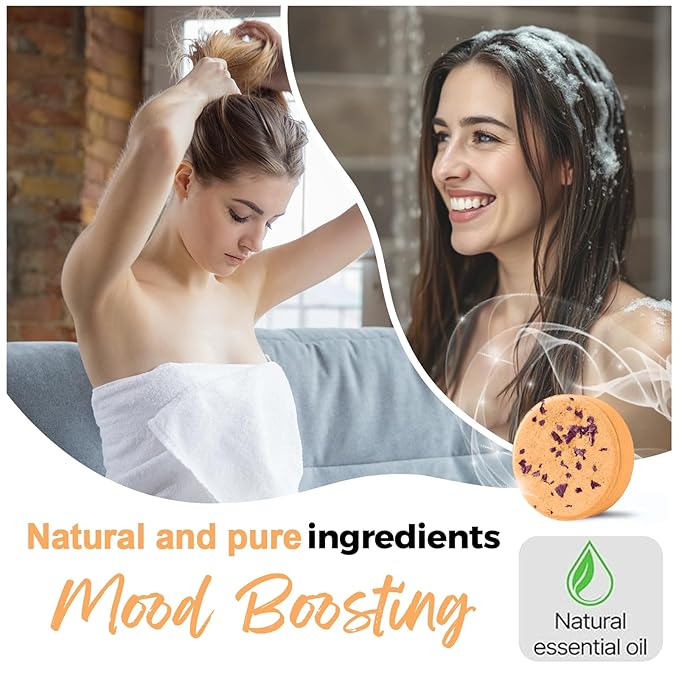 Shower Steamers Aromatherapy Birthday Gifts for Women Travel Essentials, 8 Pcs Orange, Bath Bombs Shower Bombs with Natural Essential Oils, Relaxation Home SPA - Bloomnest