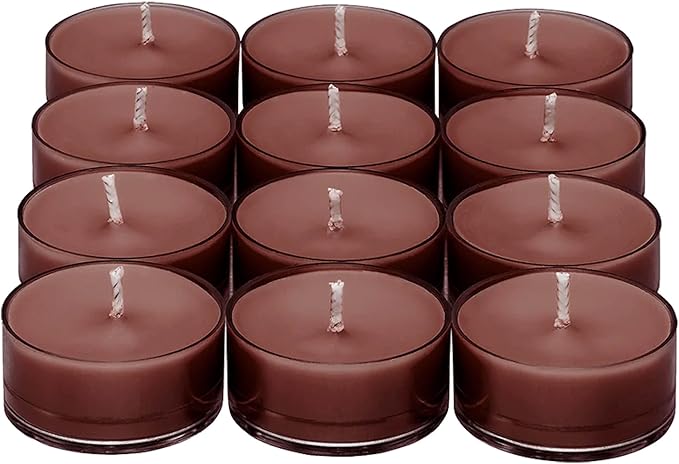PartyLite Tea Lights Candles, Amber and Smoked Patchouli with Lavender Scent, Gift Set of 12, Aromatherapy with up to 4 to 6 Hours Burn Time, Ideal for Home Decor, Holiday Gifting & Celebration - Bloomnest